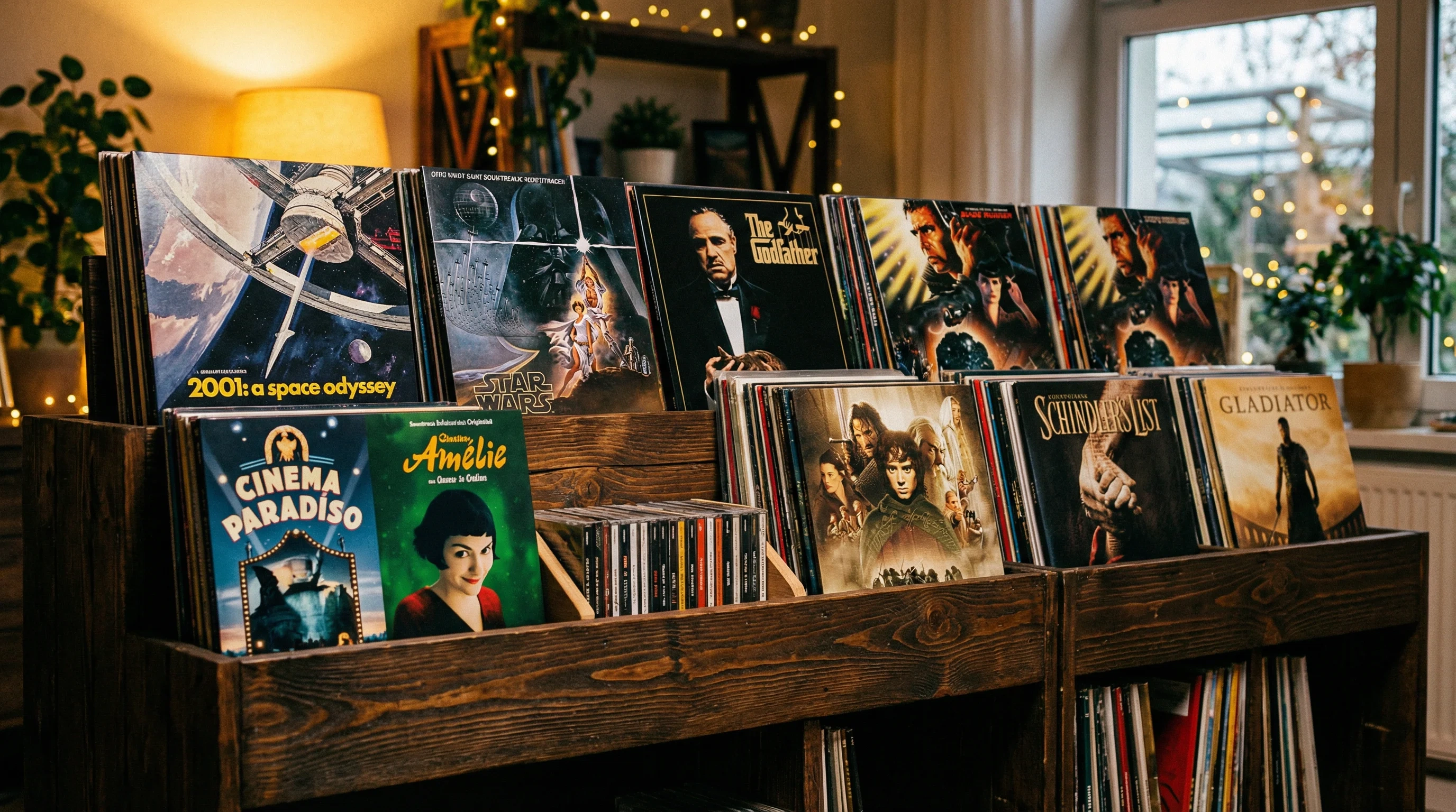 经典电影原声带黑胶唱片收藏展示